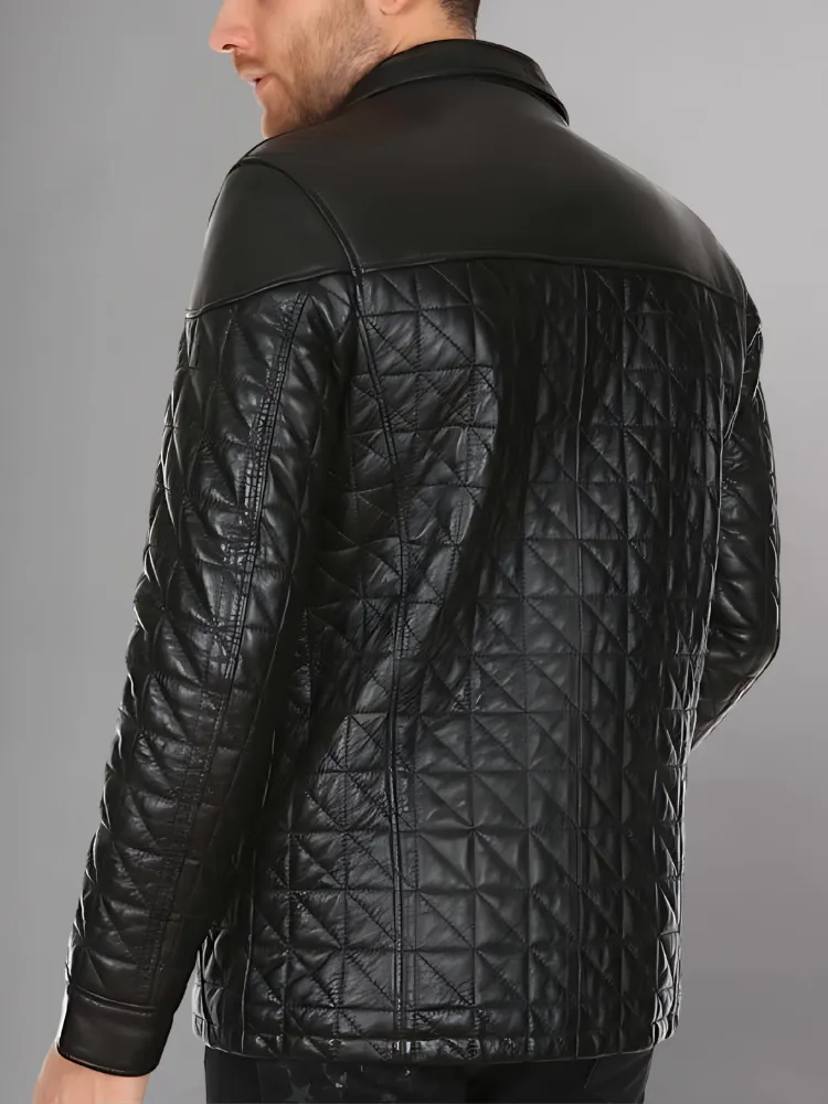 Mens Brown Quilted Jacket