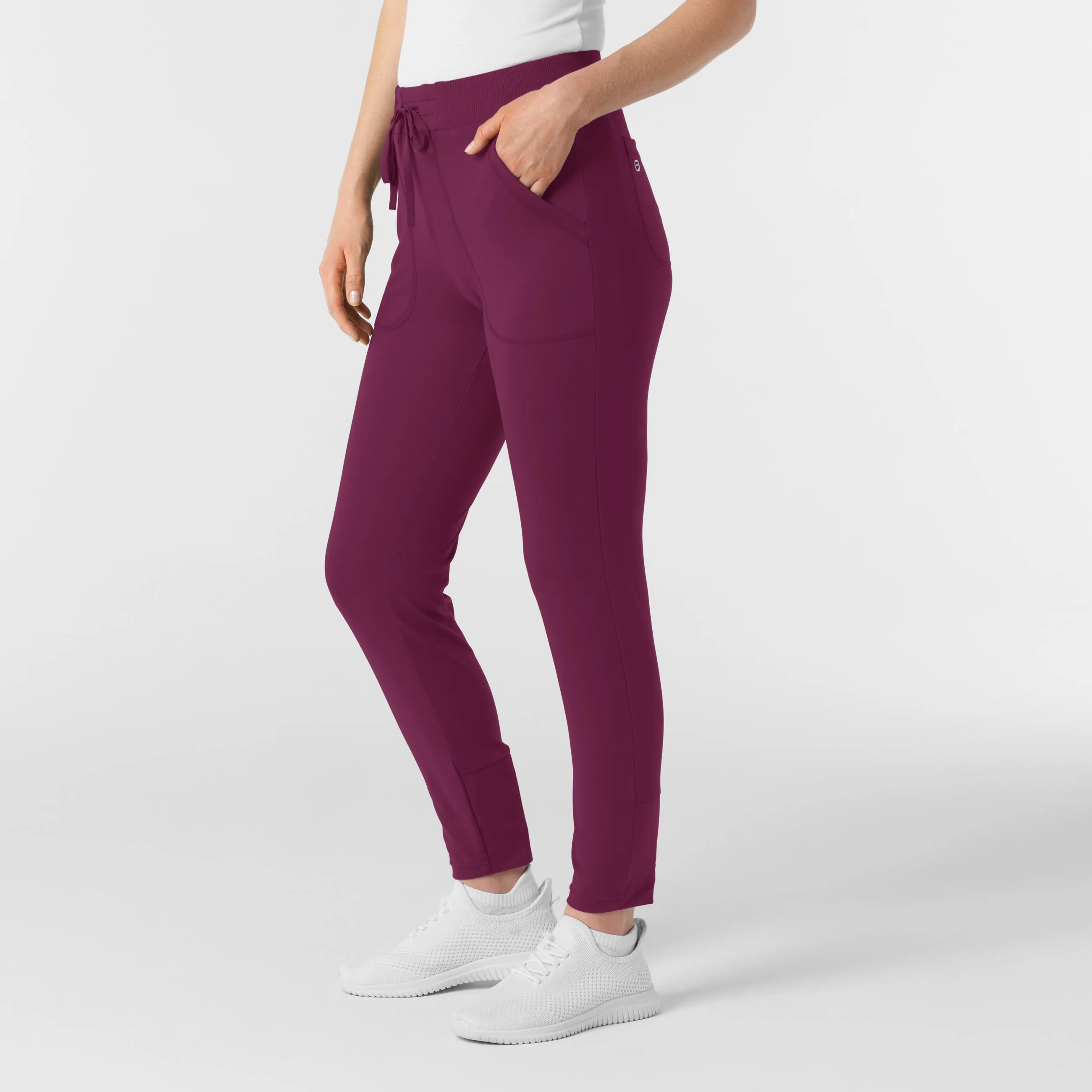 RENEW Knit Women's Track Scrub Pant - Wine