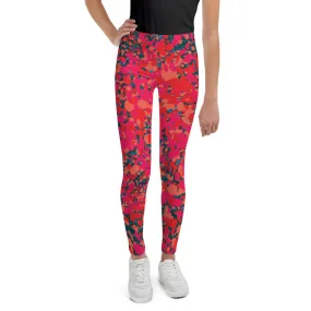 Texture Pink Bursts Youth Leggings, Girls and Boys Matching Family Outfits