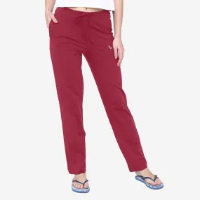 Vami Plain Cotton Rich Relax Lower For  Women - Biking Red