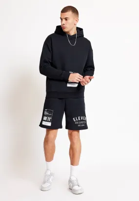 Varsity Graphic Sweat Shorts - Black