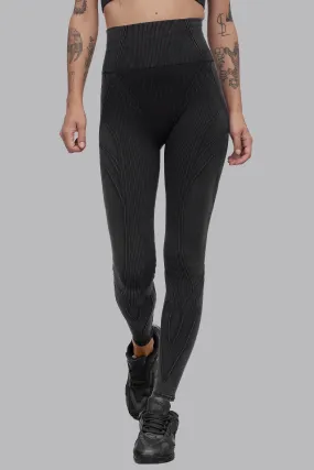 V_FADE SEAMLESS LEGGINGS - Black Vintage