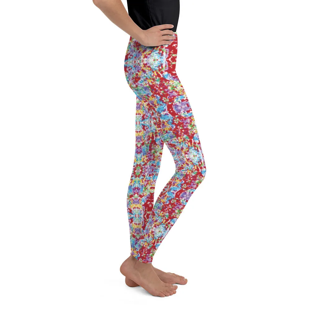 White Rainbow Kaleidoscope Youth Leggings,Girls and Boys Matching Family Outfits