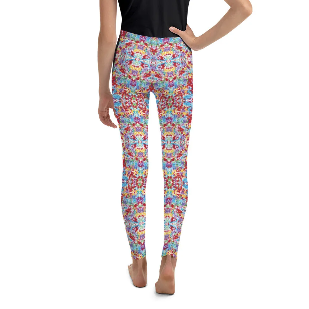 White Rainbow Kaleidoscope Youth Leggings,Girls and Boys Matching Family Outfits