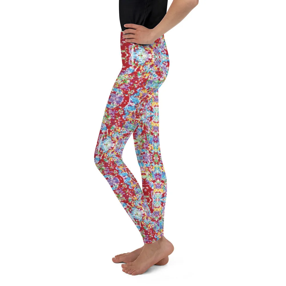 White Rainbow Kaleidoscope Youth Leggings,Girls and Boys Matching Family Outfits